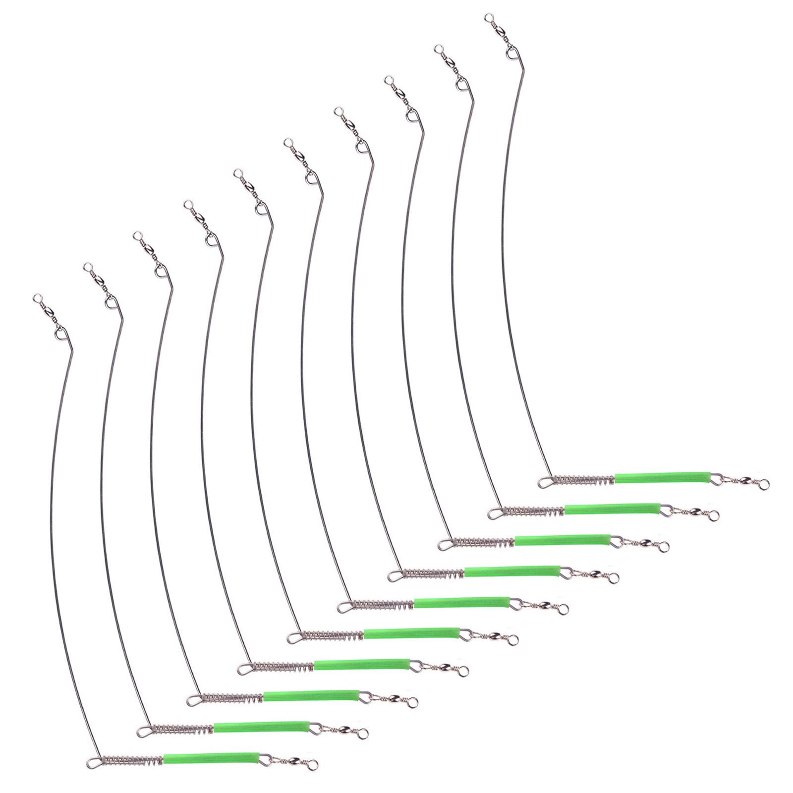 

10pcs Sea Fishing Balance Steel Wire Saltwater Fishing Rigs Connector with Spring Swivel Fishing Tackle Tool 20/30/40cm 20CM