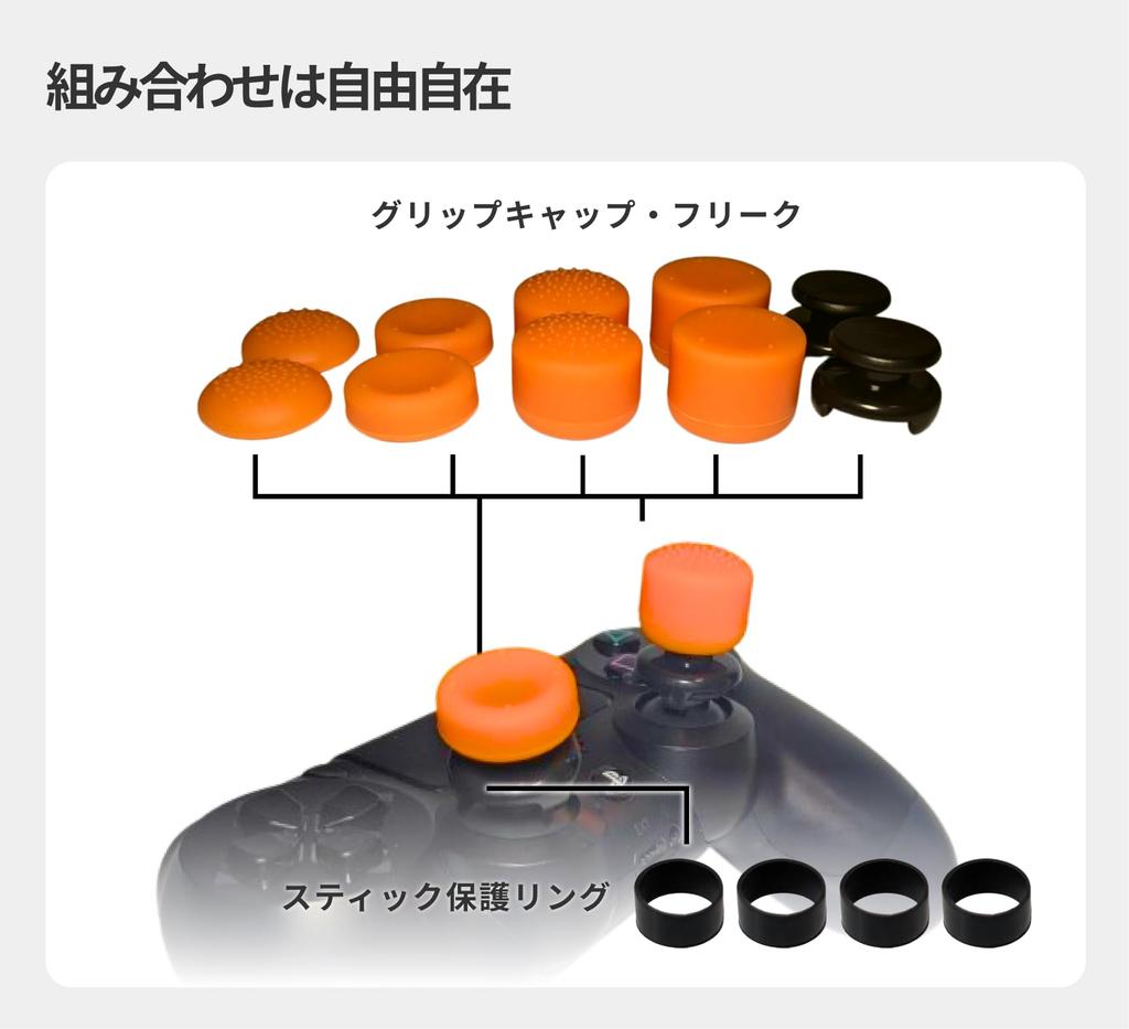 FREEK Grip Cap Kit Thumbstick Extender for Controllers 8 Grip Caps in 4 and Improves Aim and FPS Assist The Good Gaming + PS5/PS4 (2 Bases, Types