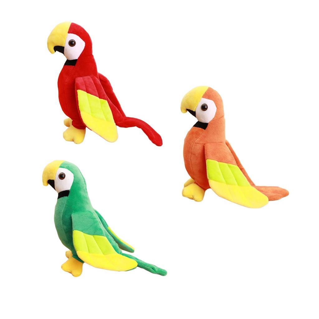 Cartoon Parrot Figure Toy Macaw Pillow Bird Stuffed Animal for Party Favors Room Decoration Children