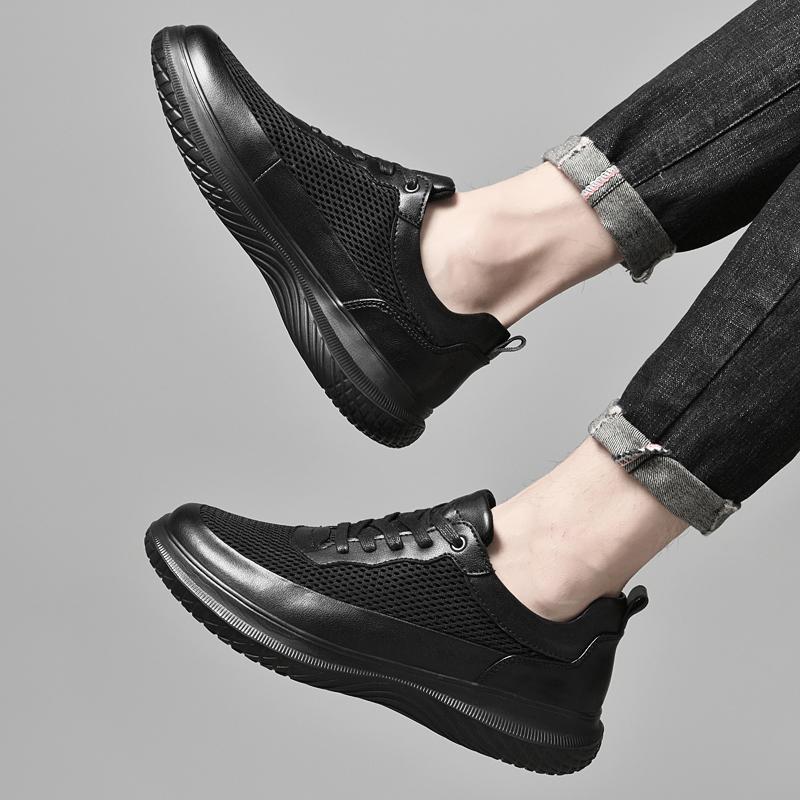 Men Shoes Fashion Genuine Leather Sneakers Lace Up Comfortable Casual Shoes Outdoor Men Sneakers