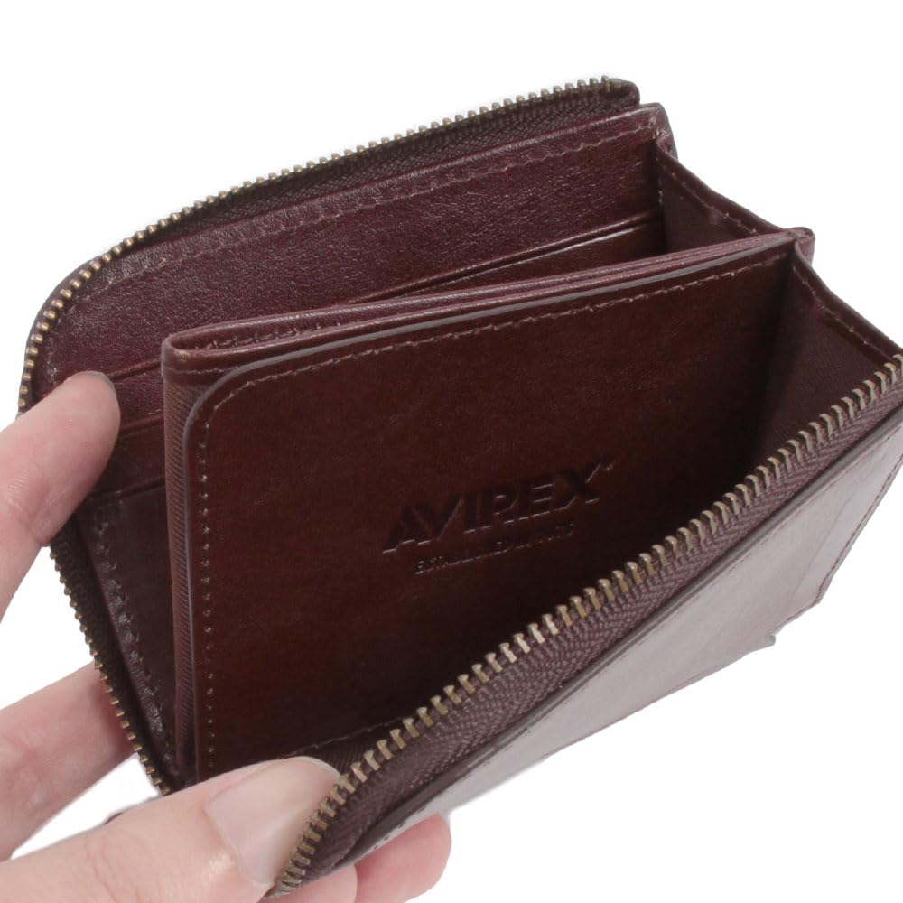 Italian Leather Wallet AX9103 Chocolate [Avirex] L-shaped (43)