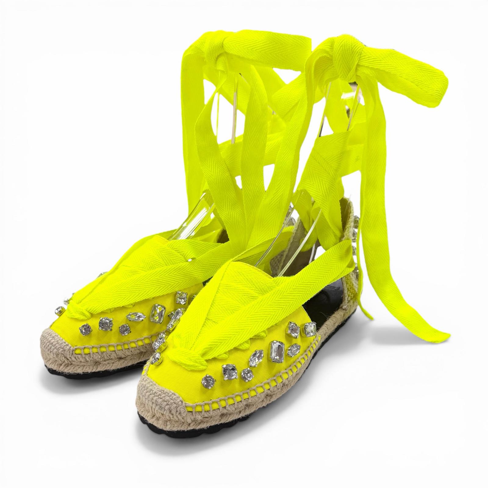 Идеальные сандалии LOEWE желтый холст Женские 37 Бу 18830₽