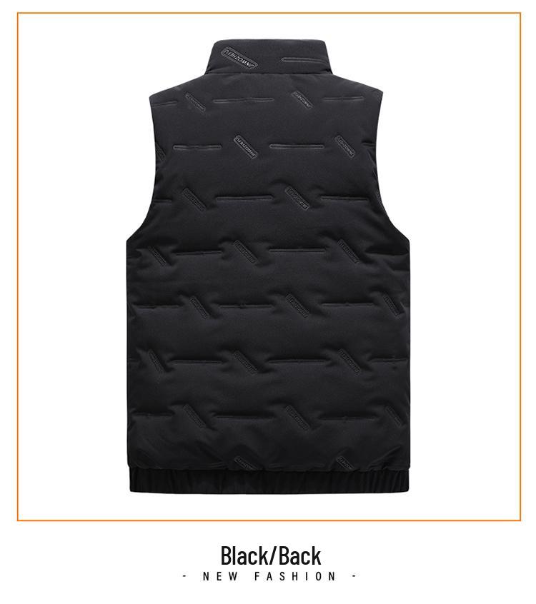 Varm Förtjockad Dunjacka för Herrar - Höst/Vinter Ärmlös Jacka, Med Sammet, Stora Storlekar Finns.