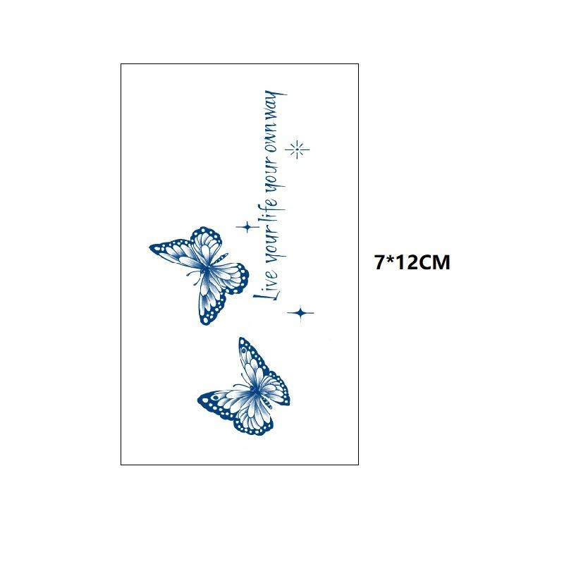 Model mic Fluture Val de mare Coada de pește Cealaltă parte Floare Suc proaspăt Mic Simulare pe bază de plante Cufăr Transfer de apă Autocolant tatuaj