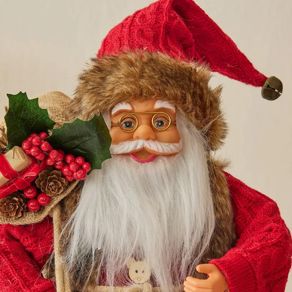 Santa Claus Doll Red Sweater Christmas Decoration Christmas Decorations Standing Christmas Gift Ornament for The Elderly