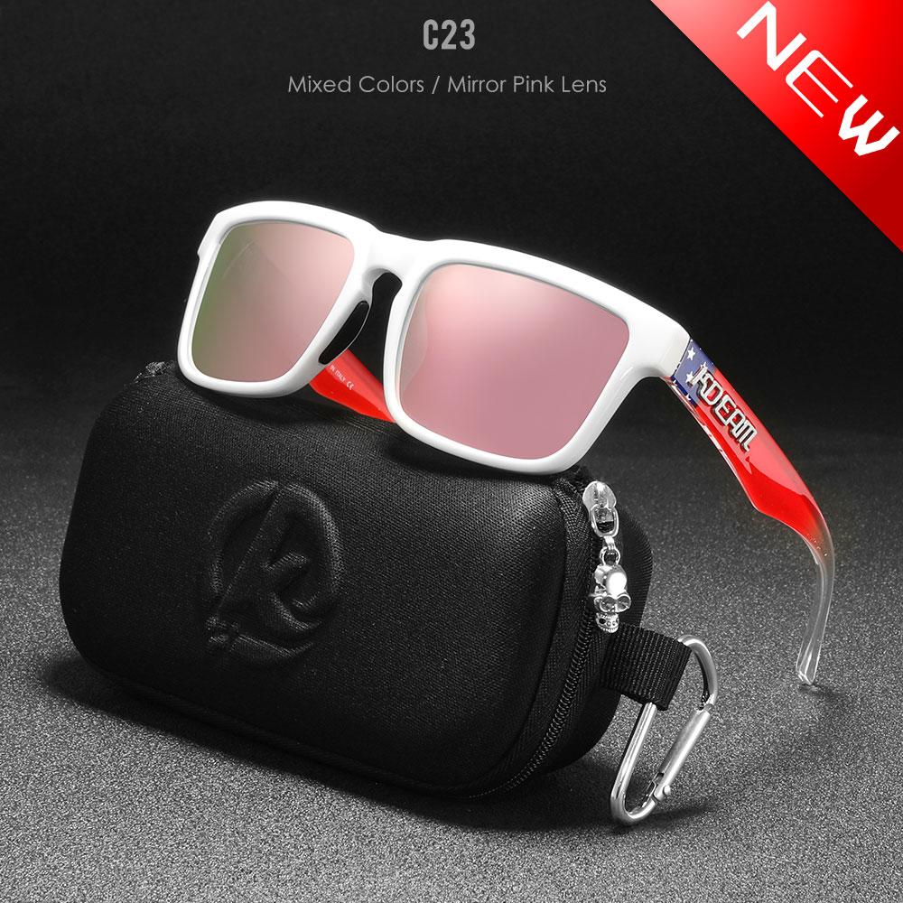 New KDEAM Brand High Quality Men Square Sunglasses Colors Sports Polarized Sun Glasses Reflective Coating Mirrored Lens