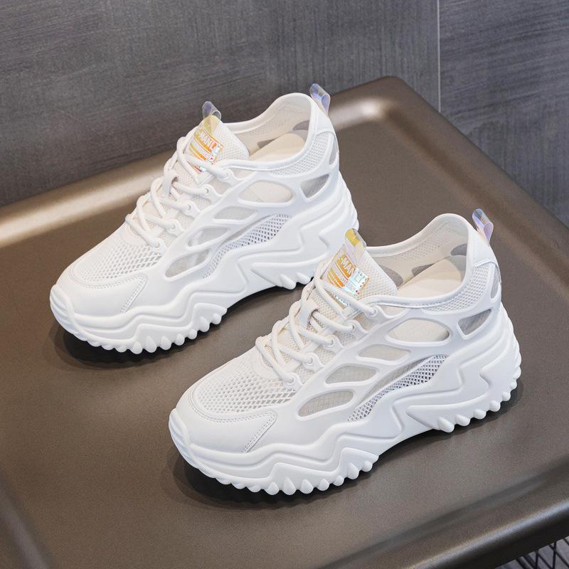 Casual women's shoes breathable mesh dad shoes autumn new lightweight thick-soled small height-increasing sneakers