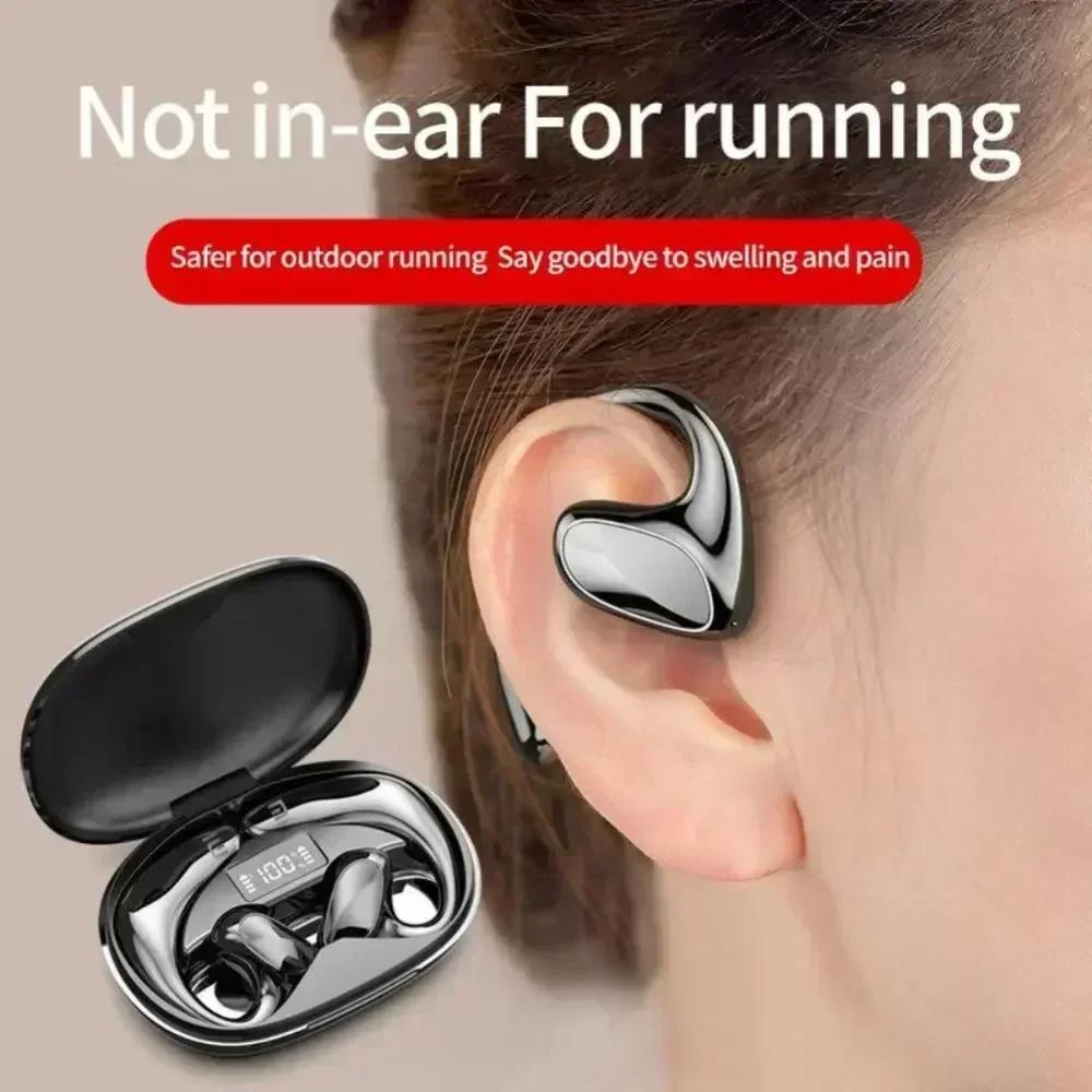 

Bluetooth Air Conduction Sport Ear Hook Wireless Earbuds Waterproof HiFi Stereo LED Display Headsets