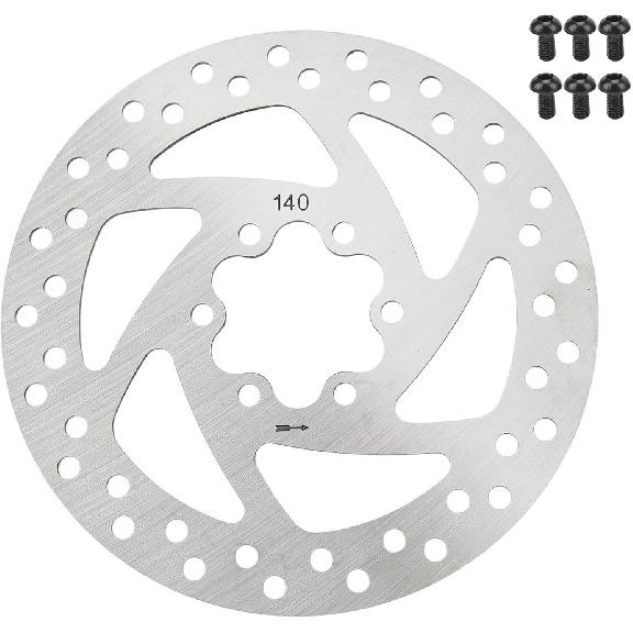 140mm Brake Disk, Anti Fading Easy To Install Electric Scooter Brake Disk Stainless Steel with Screws for Replacement