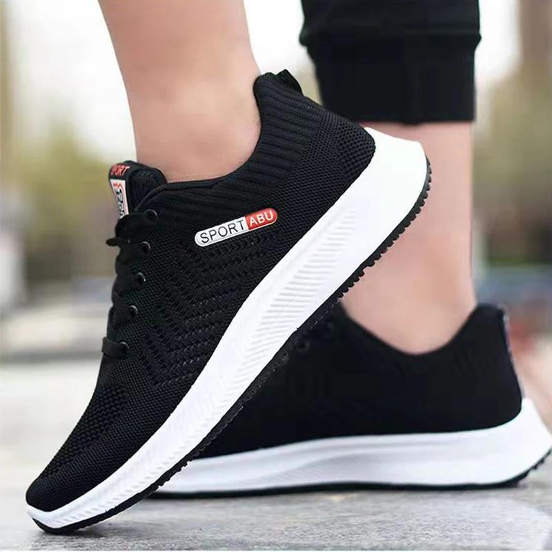 

Модные мужские кроссовки, повседневная обувь с сеткой, мужская обувь на шнуровке, легкая вулканизированная обувь, прогулочные кроссовки, Zapatillas Hombre 44 чёрный