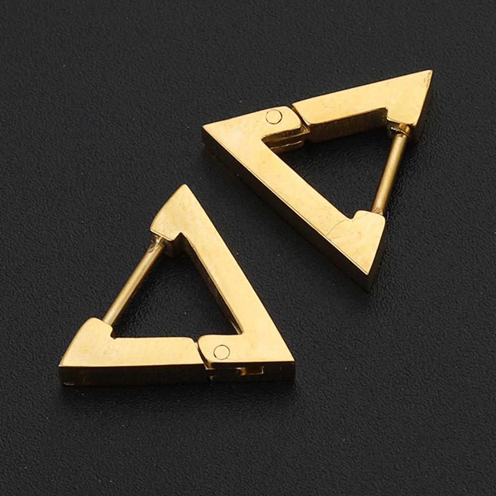 2-4pcs Stainless Steel Earrings Triangular Rectangle Earrings Hoop Fashion Jewelry Making DIY Women Men Punk Hiphop Bijoux