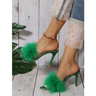 Sharp pointed high-heeled slippers for women in 2026 summer fashion cool slippers for women 35 2780₽