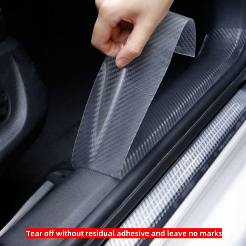 For Car Threshold Strip Carbon Fiber Pattern Bumper Anti-collision Anti-tread Sticker Universal Body Film Sticker