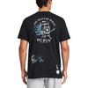 Under Armour Cartoon Letter Print Casual Crew Neck Short Sleeve T-Shirt Men Tops Black 1383414-001