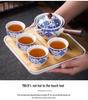 Compact Travel Tea Set with Automatic Rotating Teapot and Side Handle Kung Fu Cups