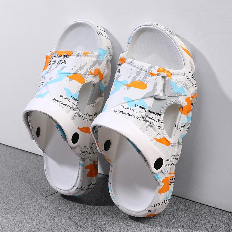 Модные мужские уличные домашние тапочки на толстой подошве — фото 12