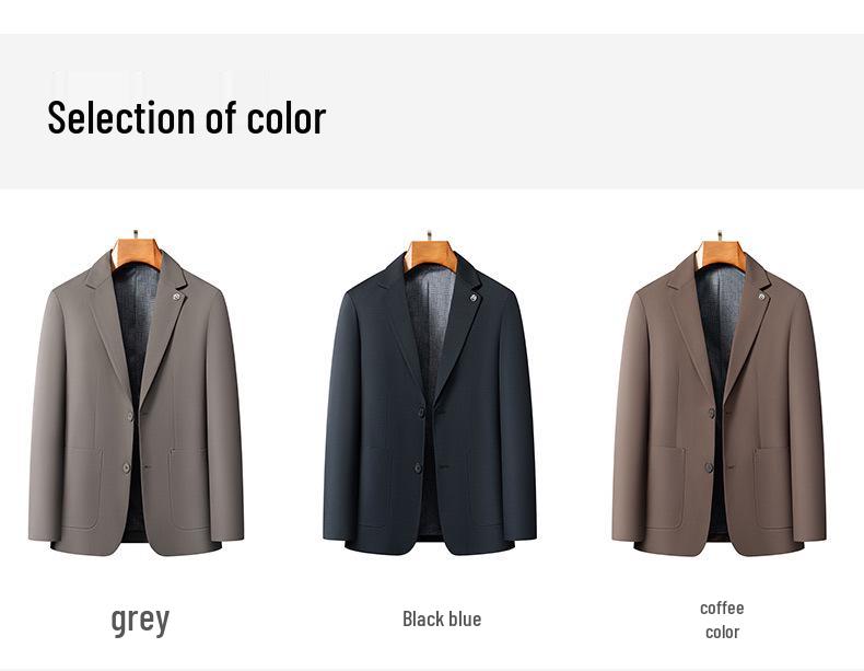 Men's Spring 2026 Korean Style Solid Color Single-Breasted Casual Suit Jacket