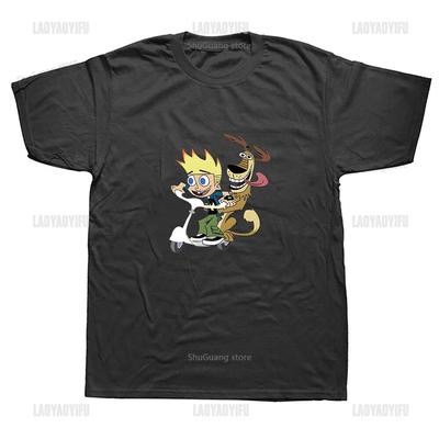 Nostalgie Kreslený Johnny Test Potisk Topů Vintage Krásné Kawaii Oblečení Unisex Grafická Trička Ležérní Harajuku Bavlna Ropa Mujer