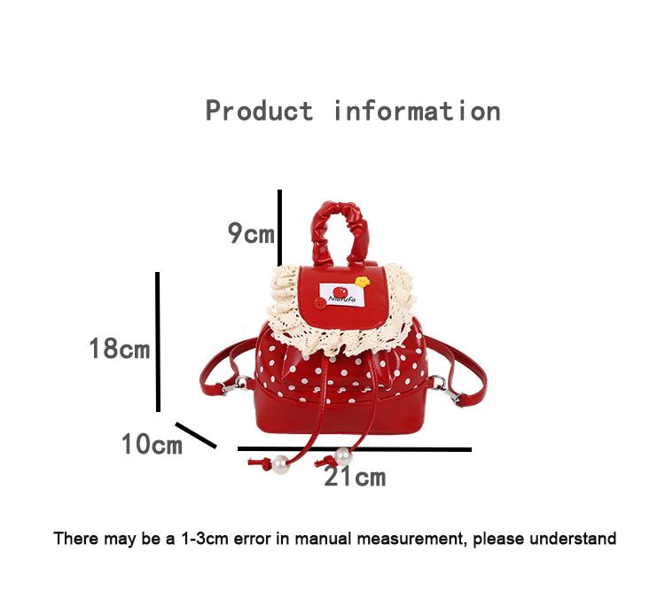 Korean Lace Mini Backpack Color Blocked Leather Dots Fashi Cute Small Backpack 2026 New Exquisite Texture Women's Backpack