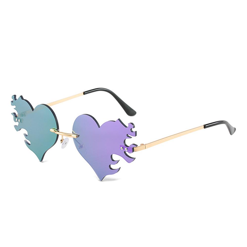 Unique Accessories Party Favor UV400 Protection Rimless Sunglasses Sunglasses for Women Heart Glasses Heart Sunglasses