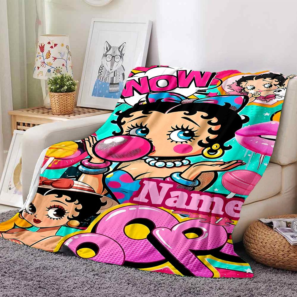 Custom Name Betty Boop Dance Party Party Blanket For Couch Bed Plush Cozy Fuzzy Blanket Super Soft Warm Blankets For Fall And Winter 09166