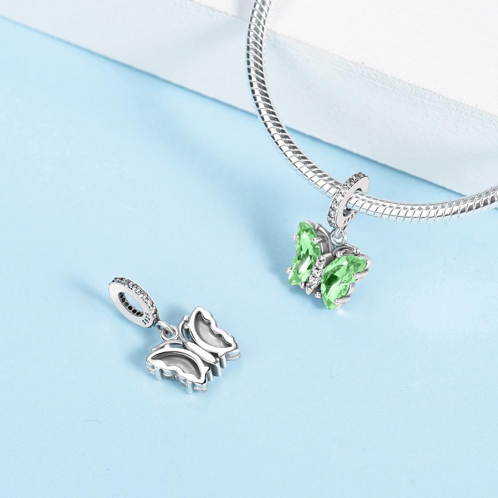 Glass Butterfly Pendant Copper Plated For Charms Copper Plated Original Bracelet For Jewelry Making