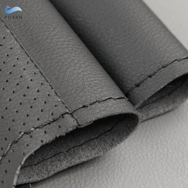 For Volvo S60 V60 - XC60 S90 V90 XC90 2016- Hand Stitched Microfiber Leather Car Interior Steering Wheel Cover Trim
