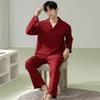 Wedding Couple Red Pajamas Set - Autumn Winter Pure Cotton Long Sleeve Homewear for Him & Her