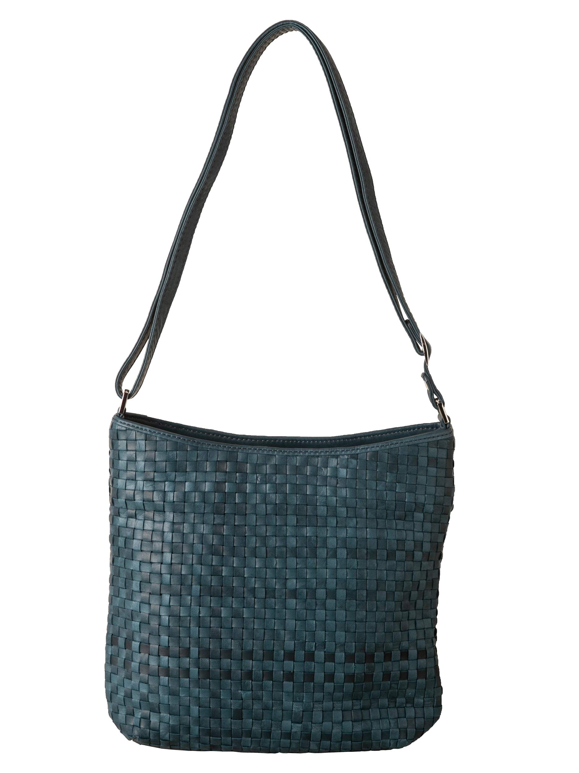 

[IMAI BAG с 1977 года] Сумка Imai, Плетеная из конской кожи, Сумка через плечо, Размер А5, Вертикальный стиль (33428 Синий)