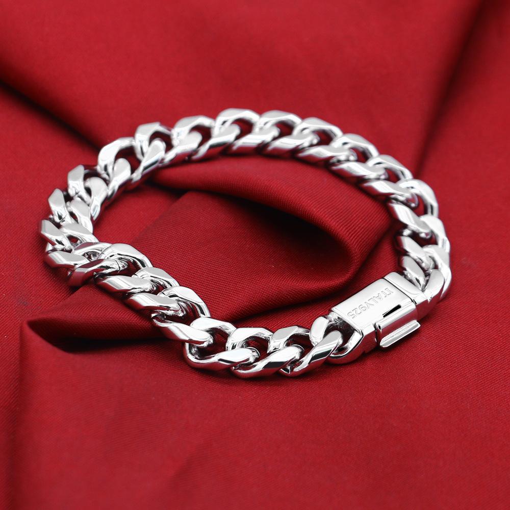 Classic Venetian Whip Chain Bracelet Personalized Electroplated Thick Rhodium Gold Men'S Versatile Hand Jewelry