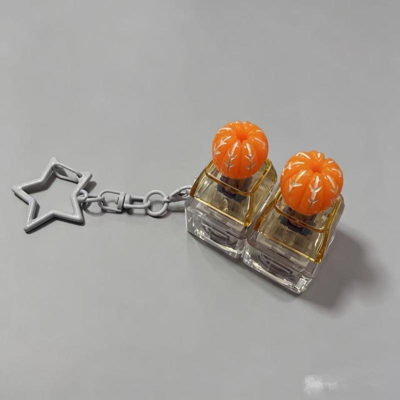 Fruit Keycap Stress Relief Clicker Keychain Mini Vegetable Pendant Keyboard Button Keyring Decompress Fingertip Keyring