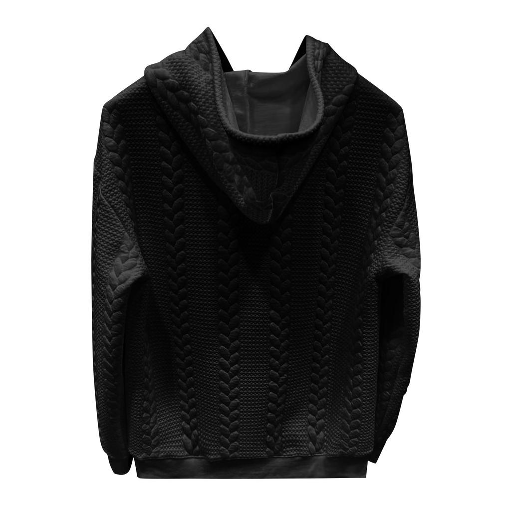 Men's Casual Solid-color Long-sleeved Hooded Pullover Hoodie