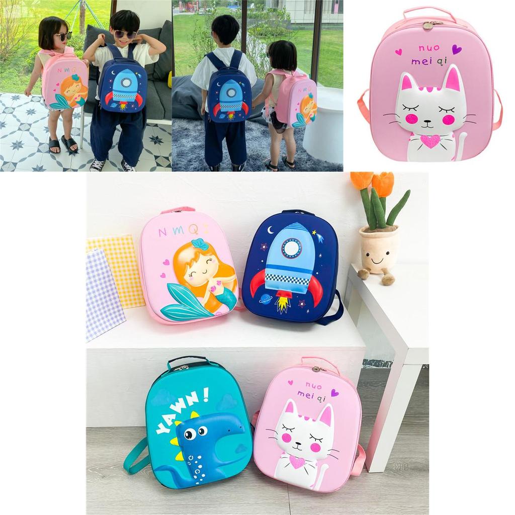 Blue Rocket Cartoon School Bag Eva Breathable Wear-resistant Shockproof Lightweight