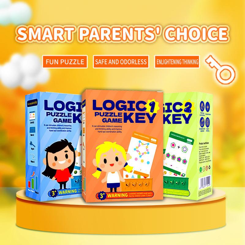 Gioco di Puzzle Logico a Chiave per Bambini con Materiale Cartaceo Educativo e Difficoltà Progressiva