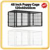 Stackable 48 Inch Heavy Duty Metal Wire Puppy Playpen Dog Crate Foldable Anti-Escape Top Cover for Rabbit Pig Small Dog