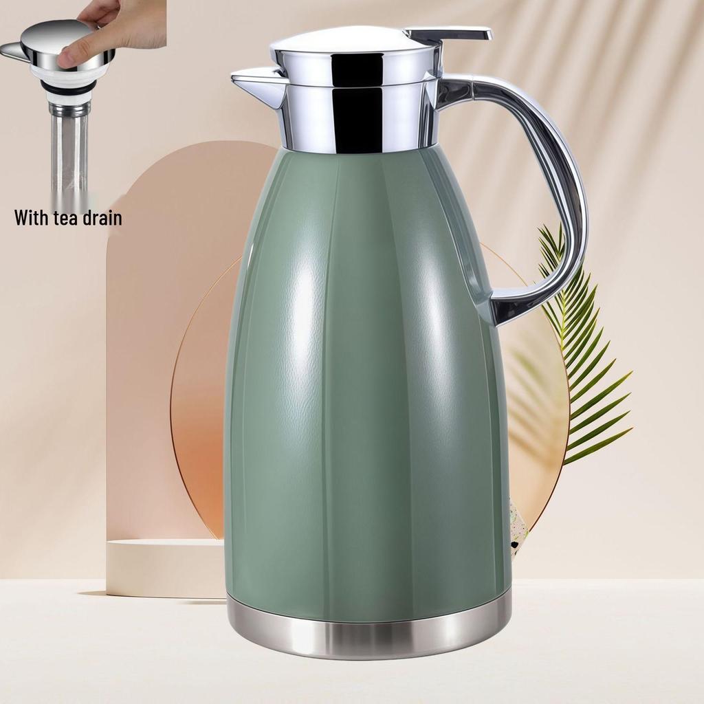 304 Stainless Steel Thermos Flask with Tea Infuser - Large Capacity Hot Water Bottle and Kettle for Home Use