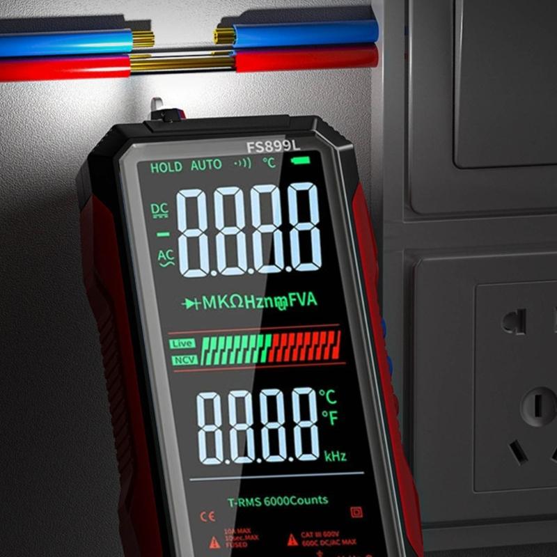 FS899L Color Screen Digital Multimeter With Large Bright Display USB C Rechargeable For Electrical Testing