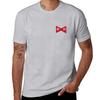 Nuova T-shirt da Uomo in Cotone a Manica Corta, Morbida e Confortevole, con Stampa a Nastro Rosso, Moda Estiva Casual
