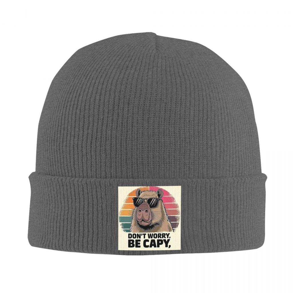 Cute Capybara Be Cappy Warm Knitted Cap Winter Knit Bonnet Hat Skullies Beanies Hip Hop Caps for Unisex