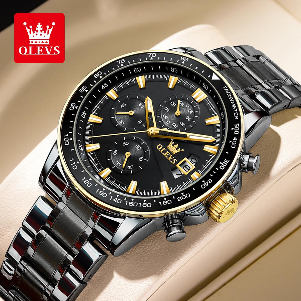 OLEVS Original Quartz Watch for Men Chronograph Waterproof Men Wristwatch Fashion Business Men's Watches Trend