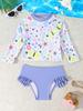 2026 Girls' Long Sleeve Two-Piece Swimsuit Set - Toddler Swimwear