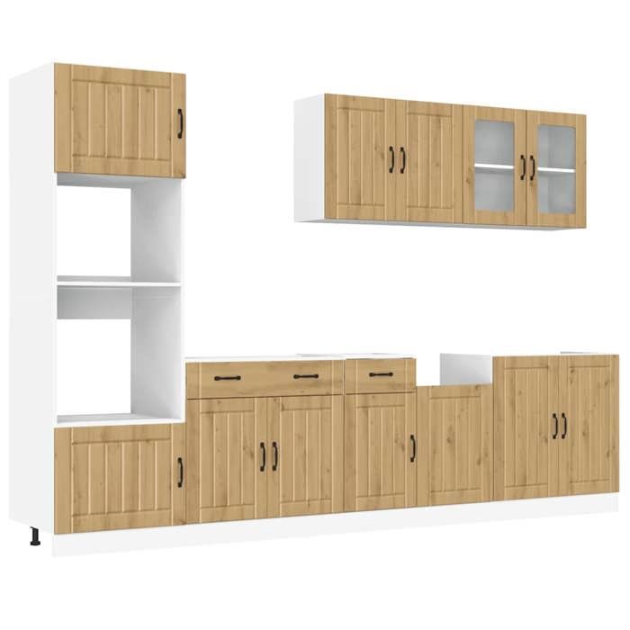 VidaXL Ensemble d'armoires de cuisine 7 pcs Kalmar bois d'ingénierie, ensemble d'armoires, étagère de rangement, placard, 3314750