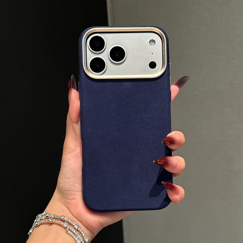 Premium Itanlian Sueded Leather Case For iPhone Air 17 Pro Max Magsafe Compatibility Metal Camera Bezel Cozy Grip Back Cover