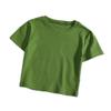 Women's Solid Color Crop Top - Slim Fit, Short-Sleeved, High Waist, Trendy Design.