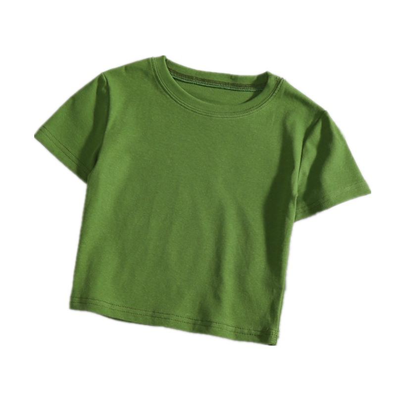 Women's Solid Color Crop Top - Slim Fit, Short-Sleeved, High Waist, Trendy Design.