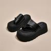 2025 summer new French niche thick-soled outer slippers women's casual with skirt beach cover toe flat women's shoes