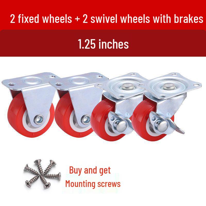 1-3 Inch Silent Swivel Caster Wheels with Brakes for Furniture and Trolleys