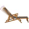 Foldable Sun Lounger 3 Positions Solid Eucalyptus Wood Grey