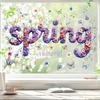 Multicolor Window Decals Velvet Love Glass Decorative Sticker Wall Stickers  Festival Supplies