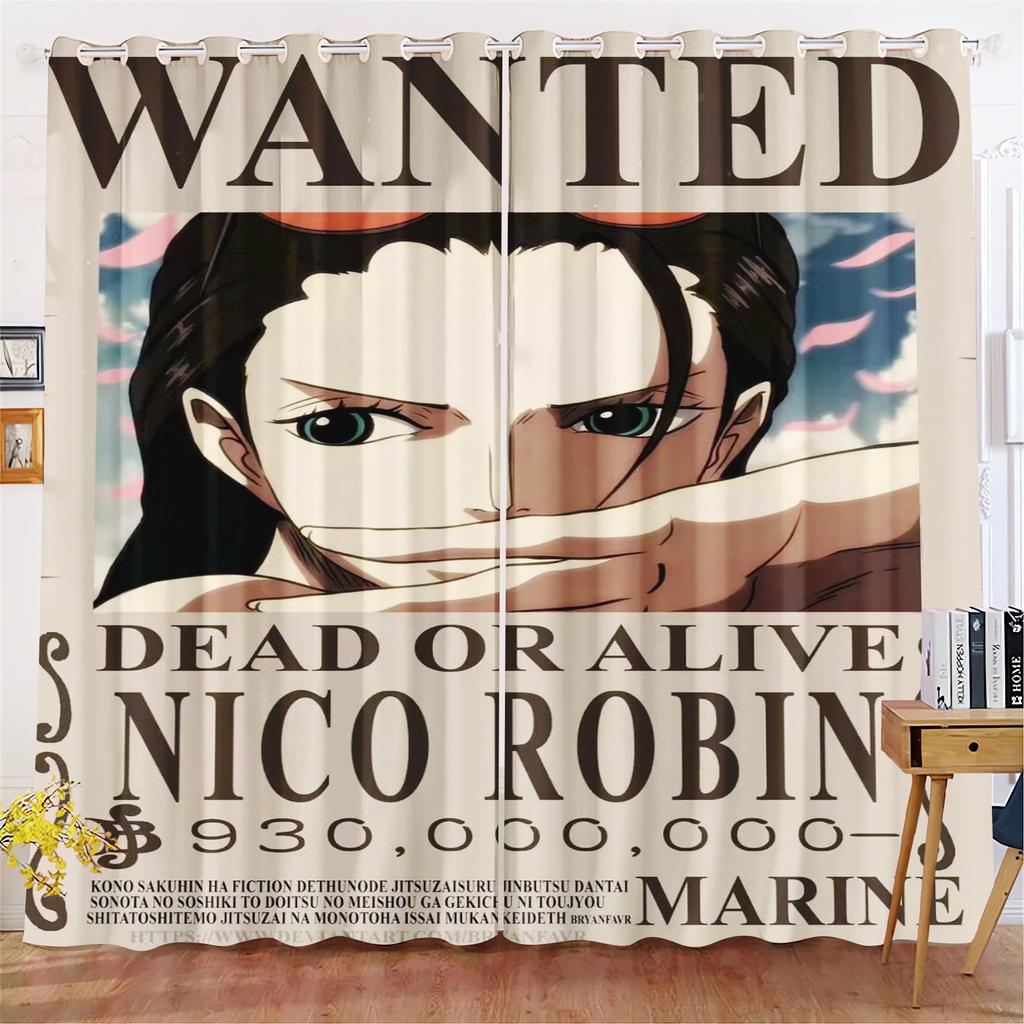 Cartoon Curtain Monkey D Luffy Gear 5 One Piece Cute Printing Home Curtains Living Room Bedroom Heat and Sun Protection